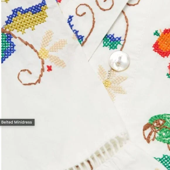 Farm Rio Pitanga Embroidered Belted Minidress xl